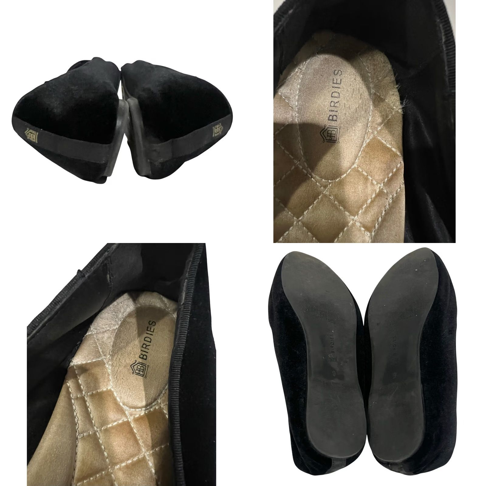 Velvet Birdies The Starling Flats Womens 9 Black Velvet Comfort Casual Slip On Loafers Size US 9 / IT 39 - 8 Thumbnail