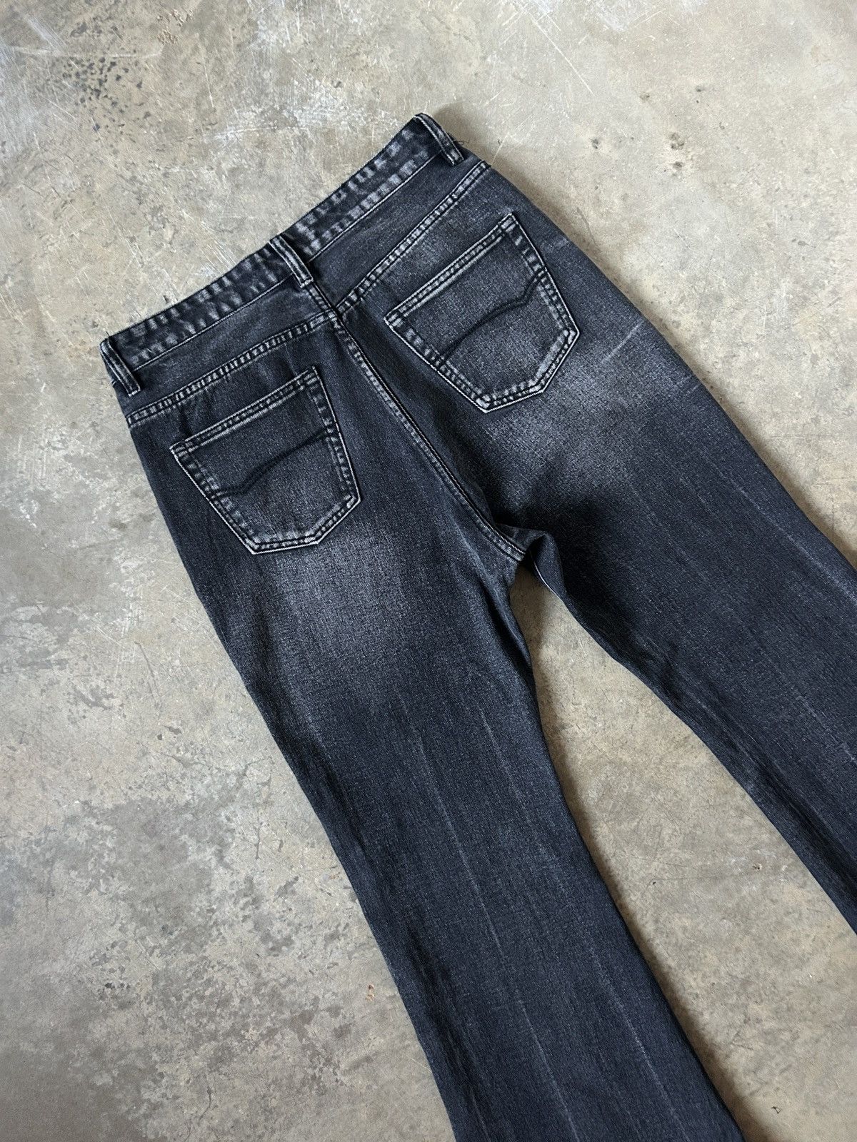 Japanese Brand Vintage Japanese Washed Black Flare Denim Lost Tape Style Size US 30 / EU 46 - 5 Thumbnail
