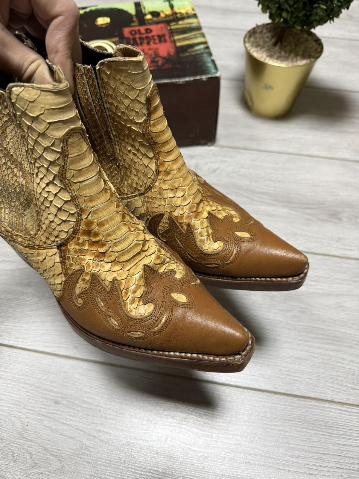 Sancho Boots Sancho python saba ar maiz high Chelsea cowboy leather boots Size US 7 / IT 37 - 8 Thumbnail