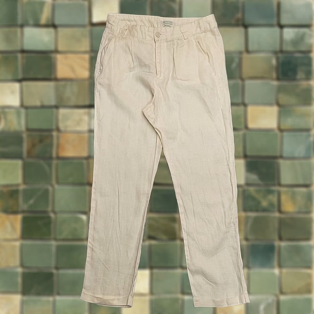 Benetton Stile Benetton Pants Womens 2 Cream 100% Linen Crop Summer Coastal Comfort Linen Pants Cropped 25in Inseam White Womens Size 26" / US 2 / IT 38 - 1 Thumbnail