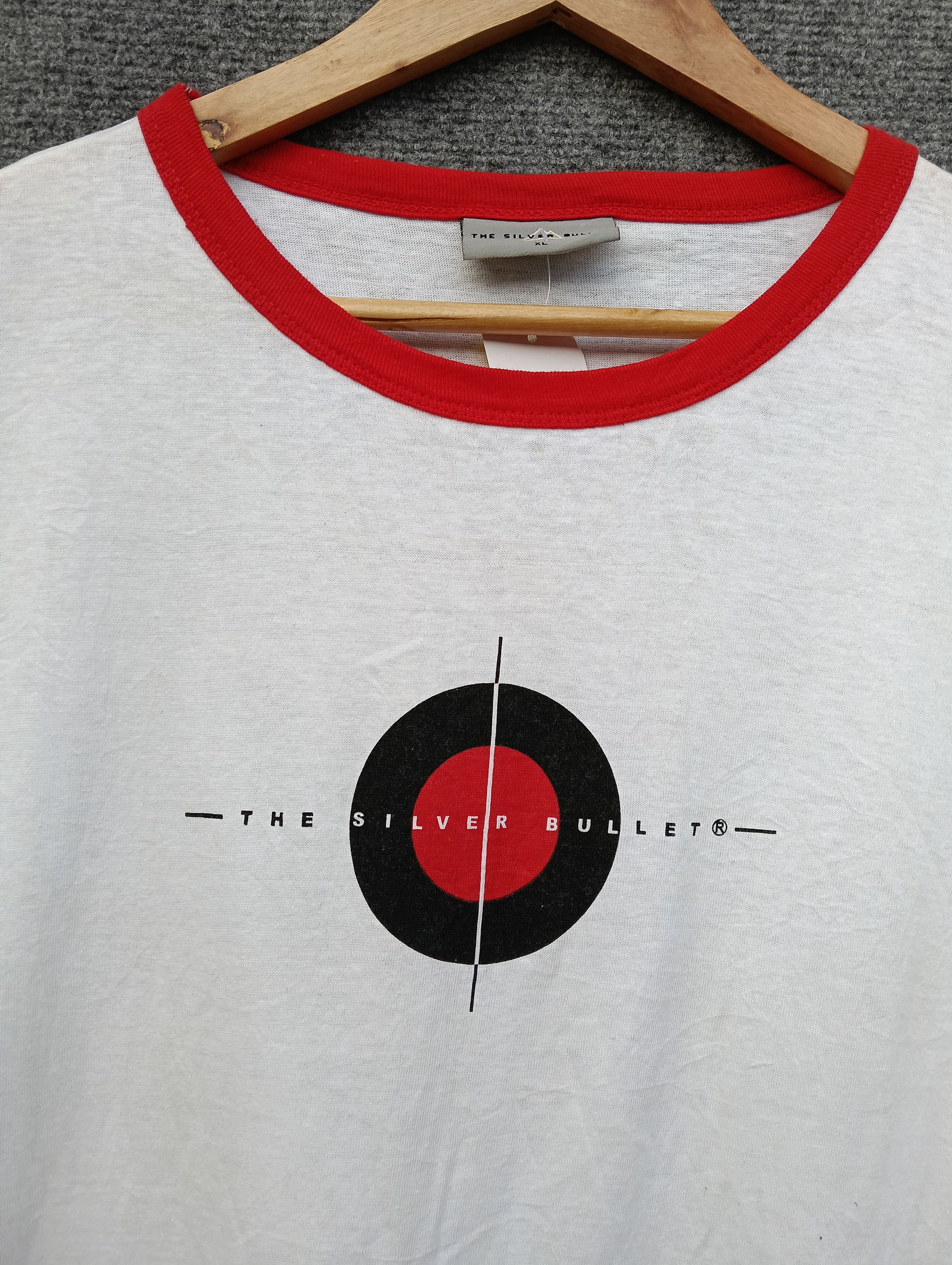 Vintage Vintage The Silver Bullet ringer white Tshirt. Size US XL / EU 56 / 4 - 2 Thumbnail