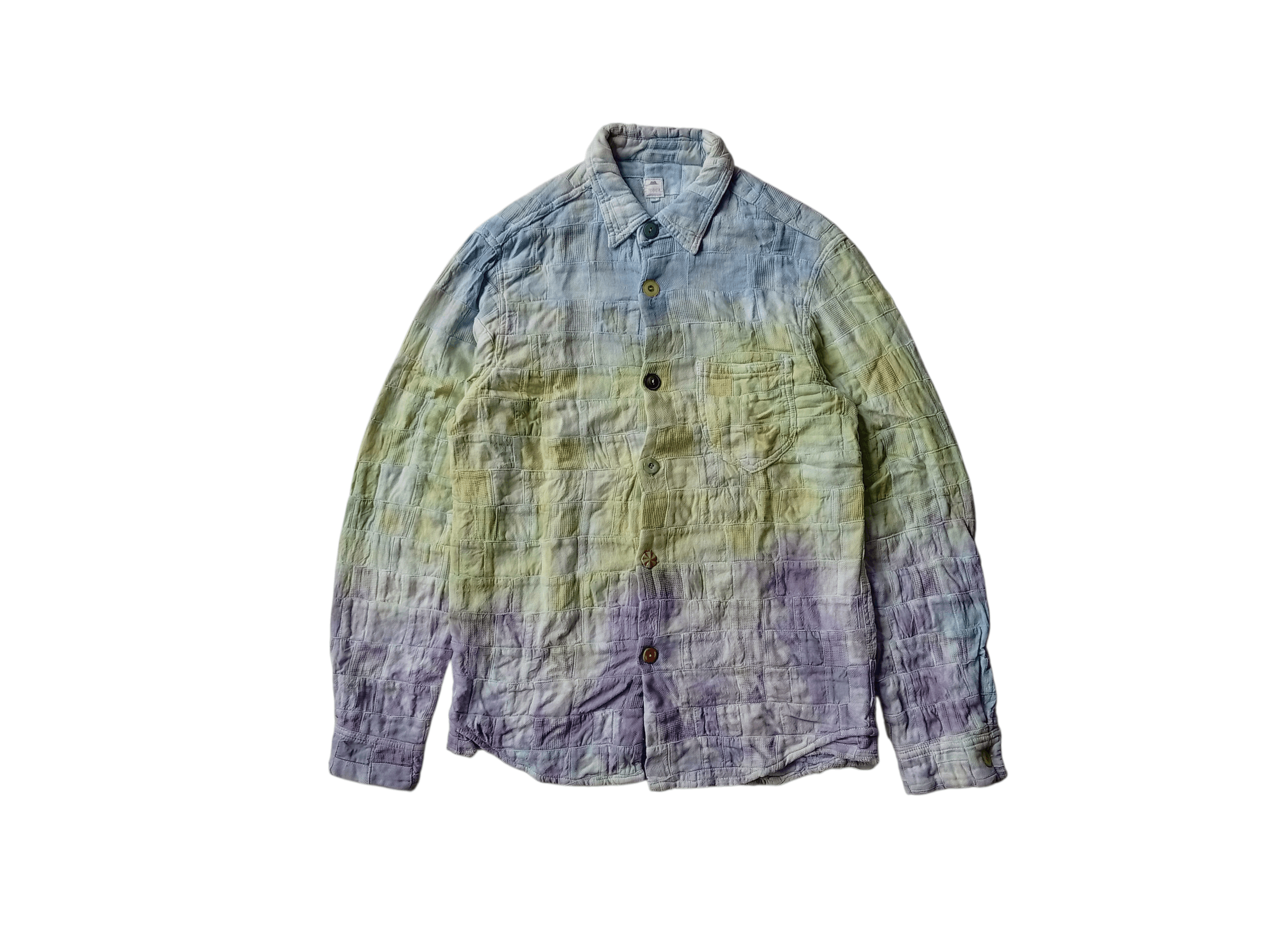 Japanese Brand Jipijapa gradient dyed patchwork shirt Size US M / EU 48-50 / 2 - 1 Thumbnail