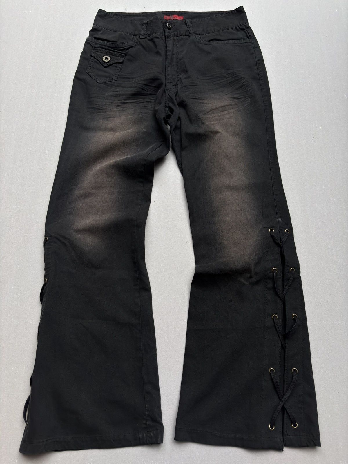 Japanese Brand 291295 lace-up flare pants Size US 28 / EU 44 - 1 Thumbnail