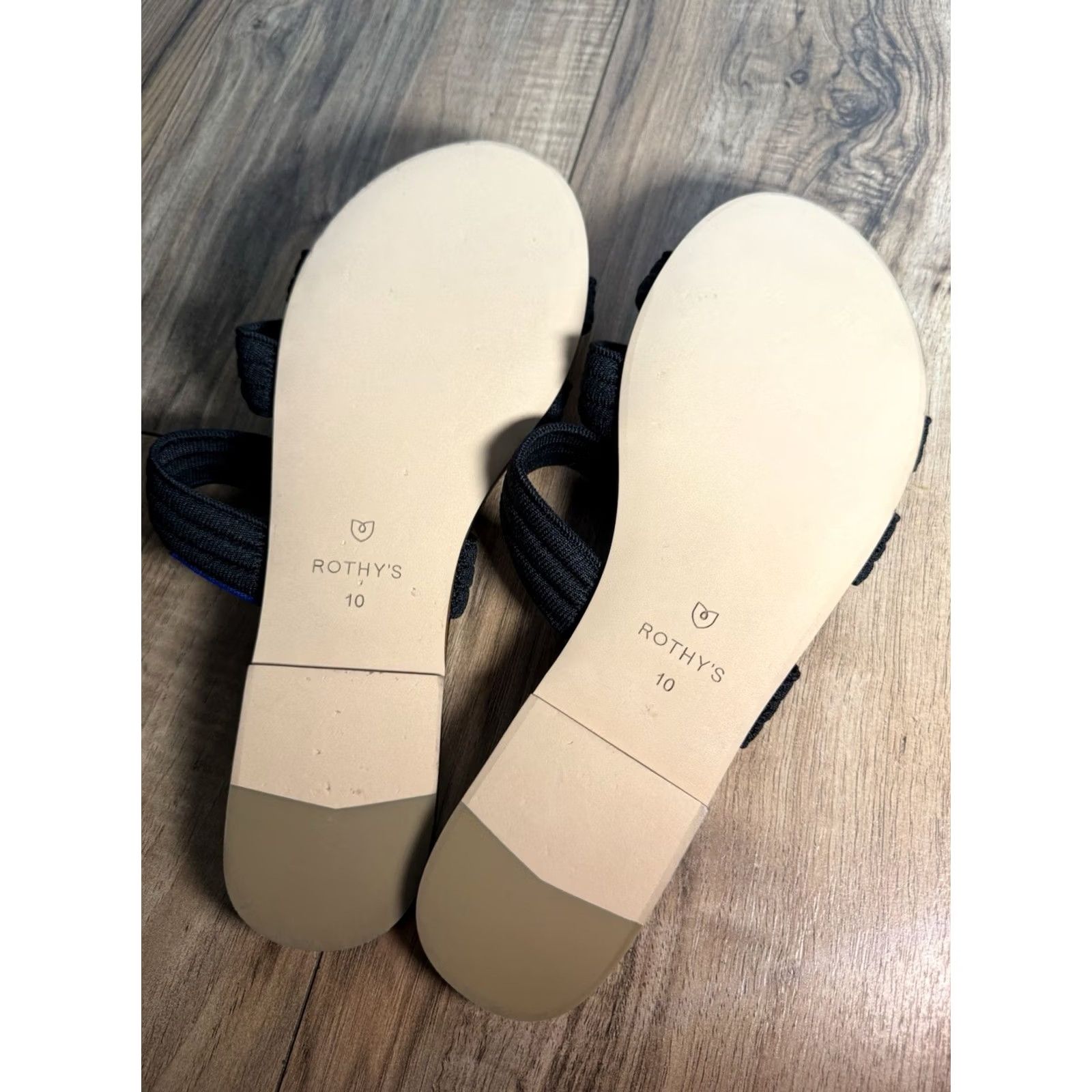 Rothy's ROTHYS Triple Bands Black Strappy Slide Sandals Retired Flats Size 10 Size US 10 / IT 40 - 4 Thumbnail