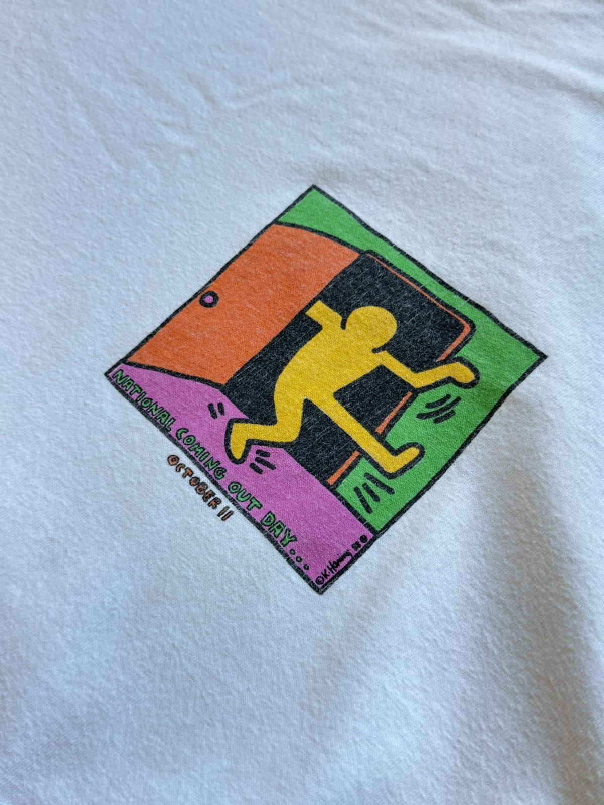 Vintage Vintage 90s Keith Haring National Coming Out Day Art Tee - M Size US M / EU 48-50 / 2 - 5 Thumbnail