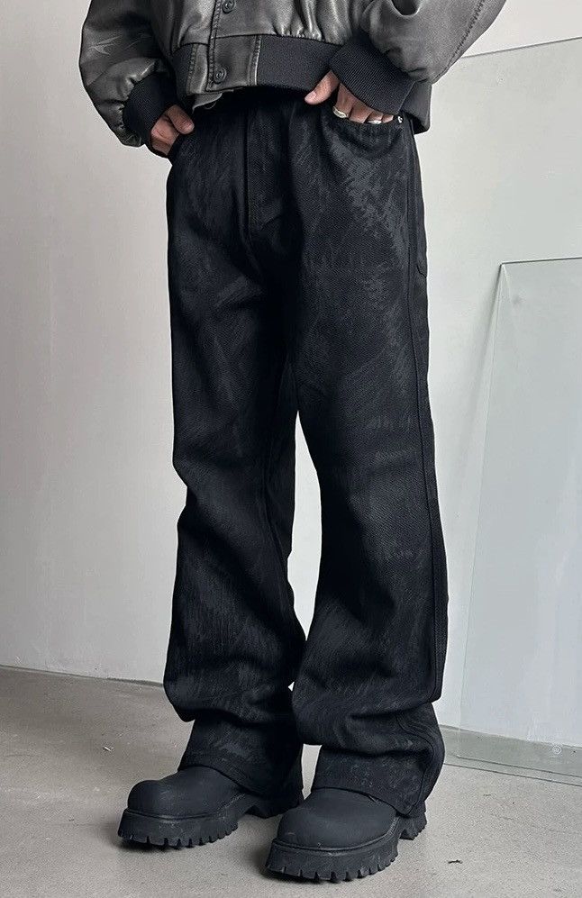 image of Vintage Avant Garde Fashion Painted Jeans Pants in Black, Men's (Size 30)