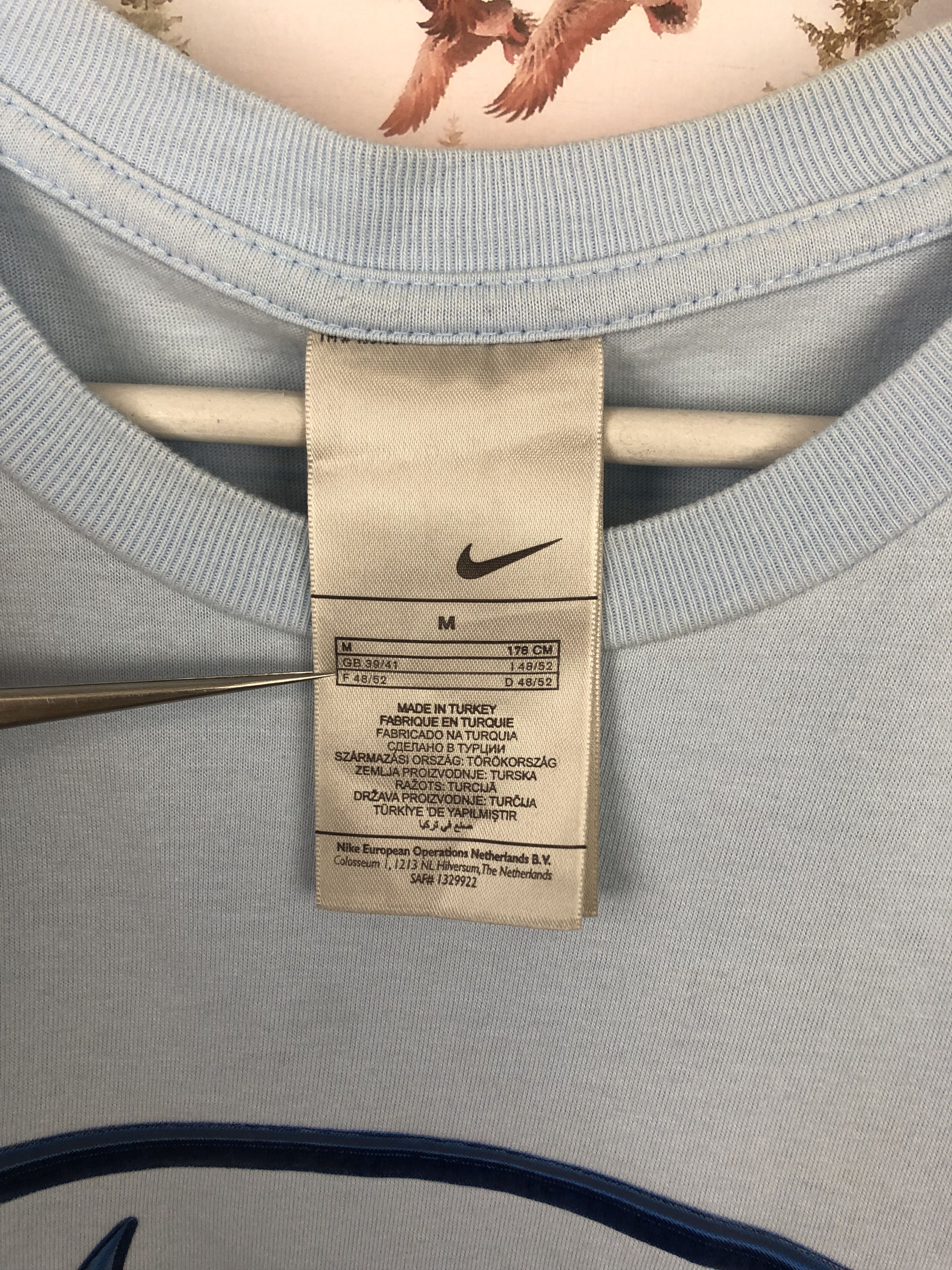 Nike Vintage Nike Center Big Logo Swoosh Blue Tee Shirt Mens Rare Size US M / EU 48-50 / 2 - 5 Thumbnail