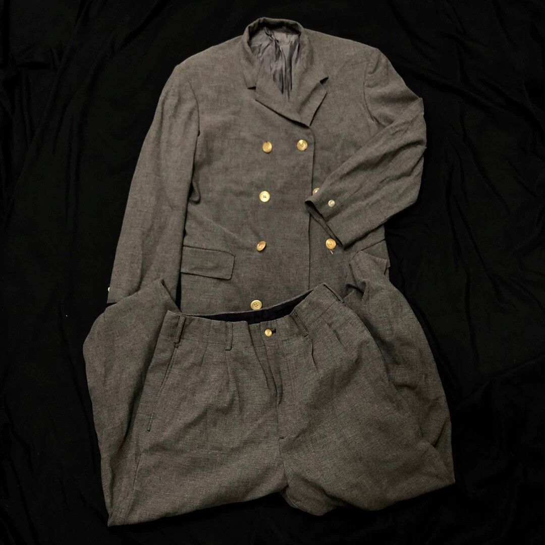 Yohji Yamamoto Yohji Yamamoto 92aw Wenders DB Wool-Cotton Suit Horn Size US XXL / EU 58 / 5 - 1 Thumbnail