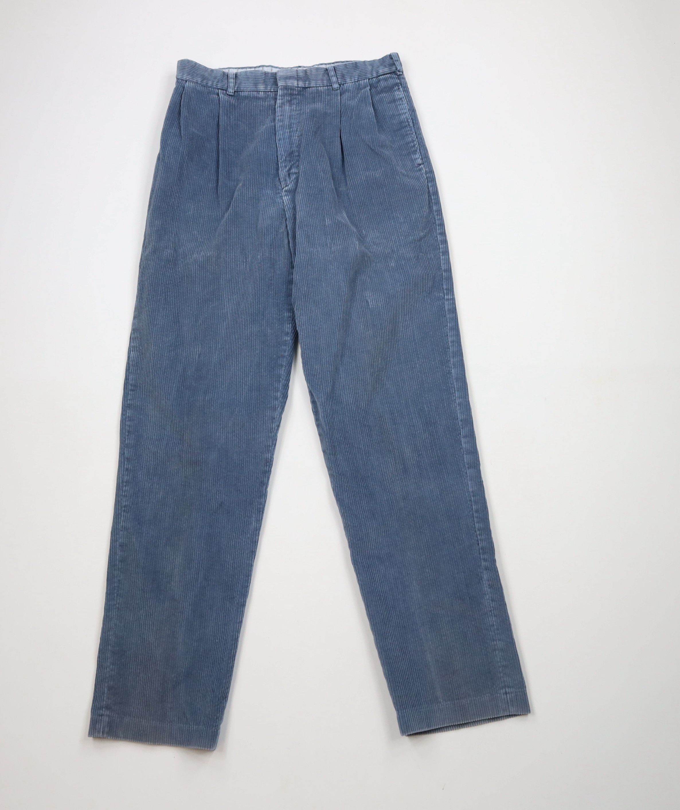 Vintage Vintage 90s Streetwear Pleated Corduroy Chino Pants Blue Size US 32 / EU 48 - 1 Thumbnail