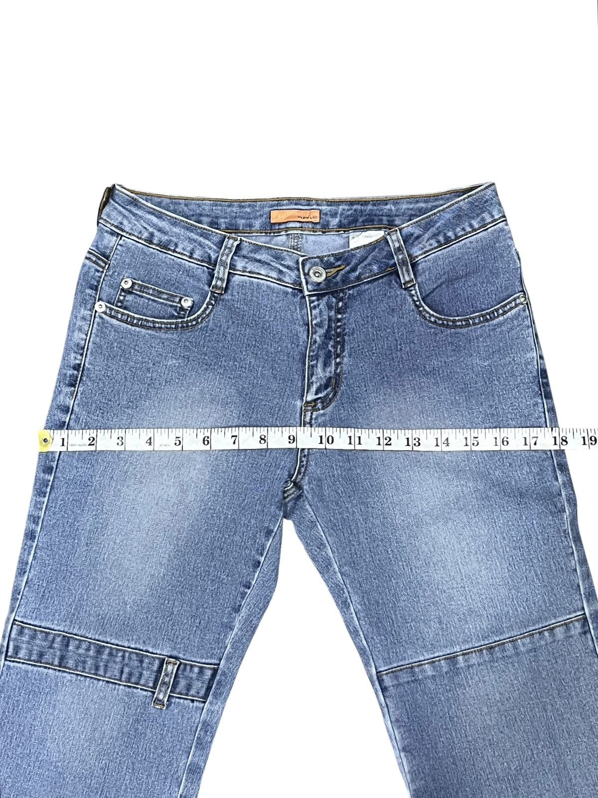 Know Wave Wave List Patchwork Stretch Flare Jeans (W28) Rare Designer Size 28" / US 6 / IT 42 - 9 Thumbnail