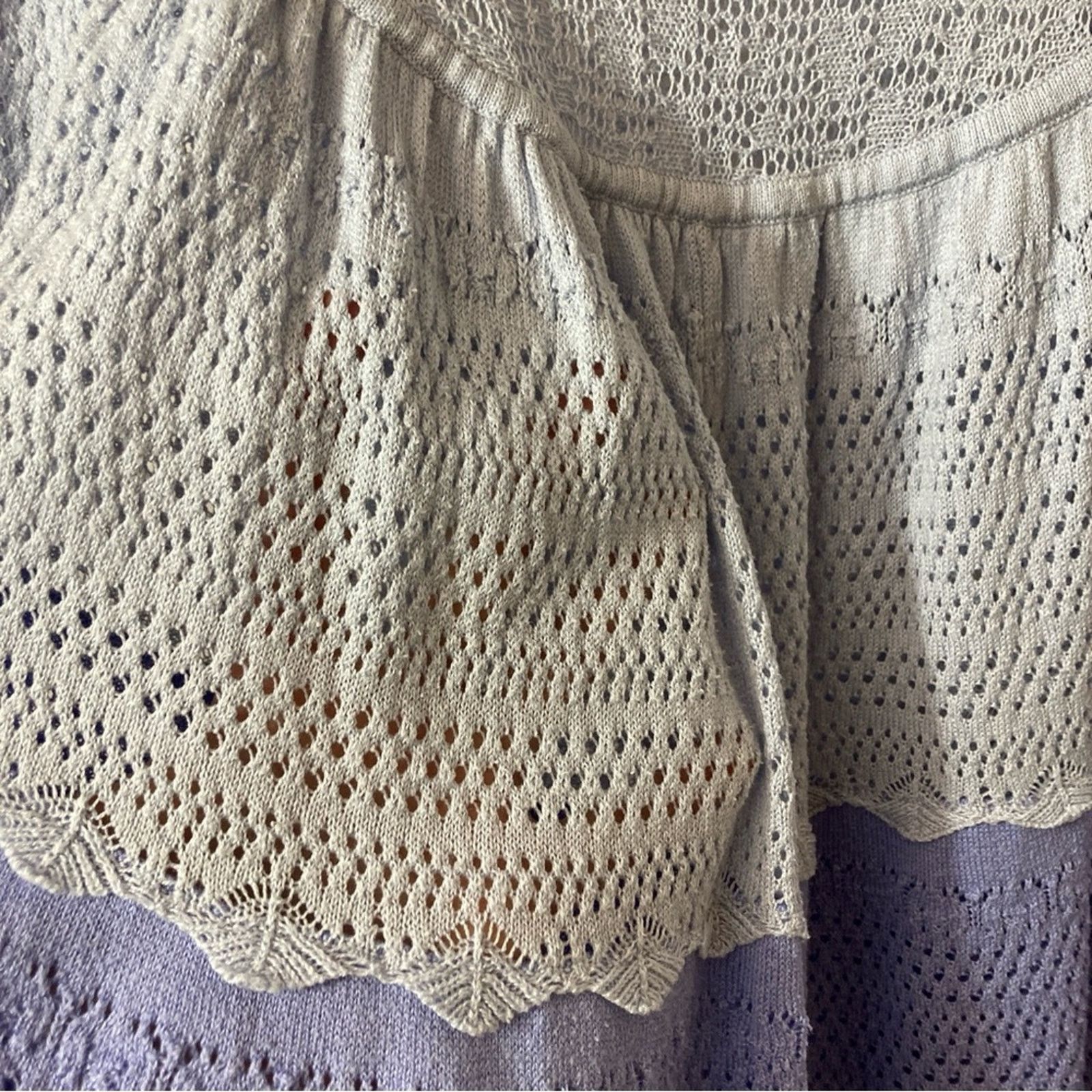 Other Roman’s Purple Crochet Tiered Babydoll Coverup Mini Dress Size XXL / US 16-18 / IT 52-54 - 6 Thumbnail