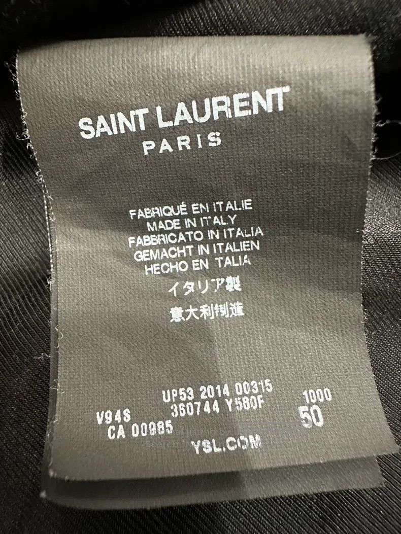 Saint Laurent Paris Saint Laurent Paris Black Wool and Leather Patched Collar Size US M / EU 48-50 / 2 - 4 Thumbnail