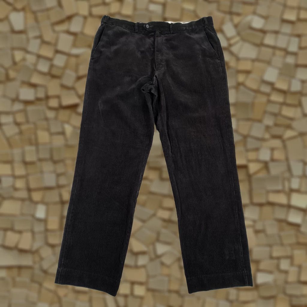 Marks & Spencer M&S Sartorial Mens Trousers Black W38 L31 Corduroy Pants Casual Chino Flat Front Button Zip Pockets Regular Mens Size US 38 / EU 54 - 1 Thumbnail
