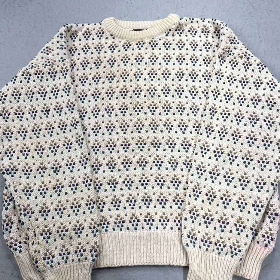 Eddie Bauer VINTAGE Eddie Bauer Sweater Mens XL Beige Birdseye Grandpa Crewneck Knit 90s Size US XL / EU 56 / 4 - 3 Thumbnail