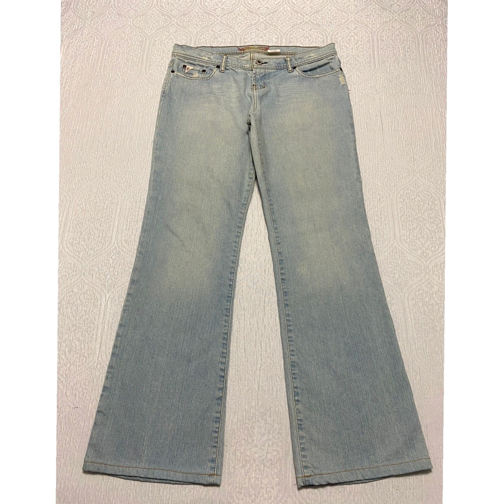 Denime VINTAGE Triple Q Deluxe Denim Bootcut Jeans Size 13 Light Wash Pockets Size 34" / US 12 / IT 48 - 3 Thumbnail