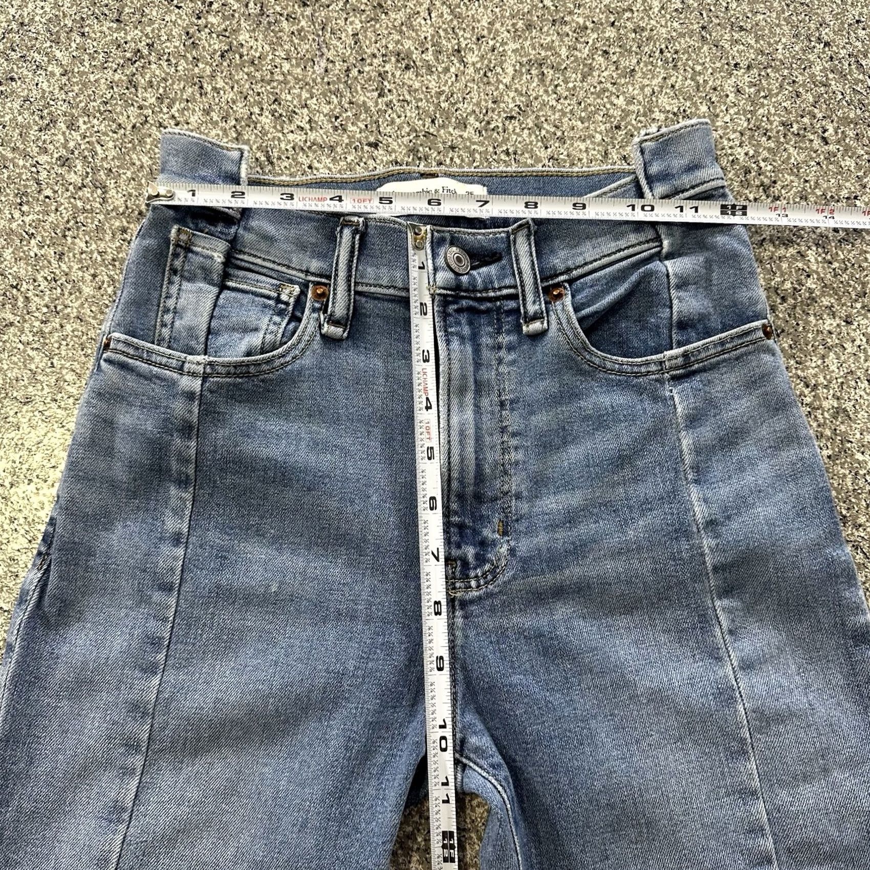 Abercrombie & Fitch Abercrombie & Fitch Jeans Womens 0 XS 25x24 The Super Skinny Ankle High Rise Denim Solid Stretch 5-Pocket Womens Jeans Size 42" / US 20 - 7 Thumbnail