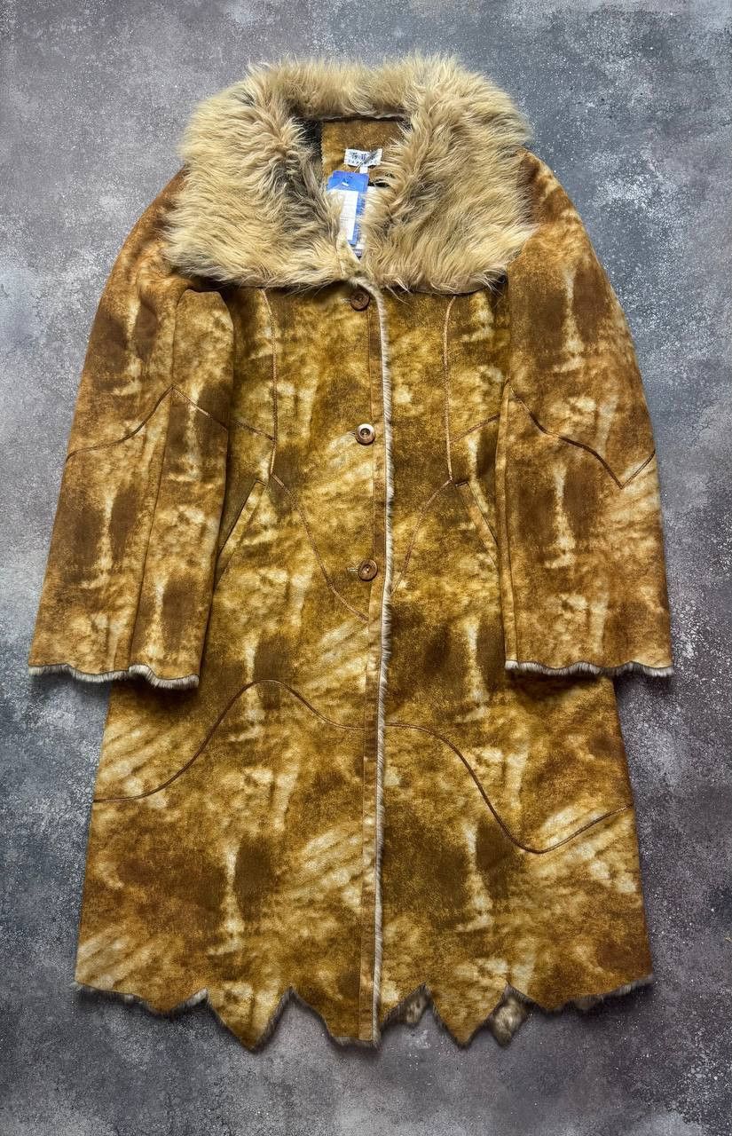 Japanese Vintage Faded/Washed Y2K Faux Fur Sheepskin Coat