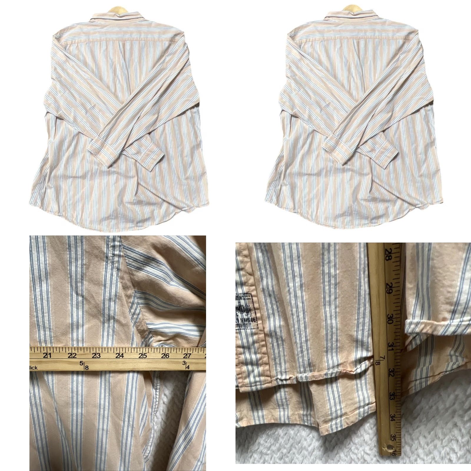 CO VINTAGE Polo Jeans Co Ralph Lauren Button-Down Shirt Men 3X Big Striped Cotton Orange 90s Retro Mens Size US XXL / EU 58 / 5 - 8 Thumbnail