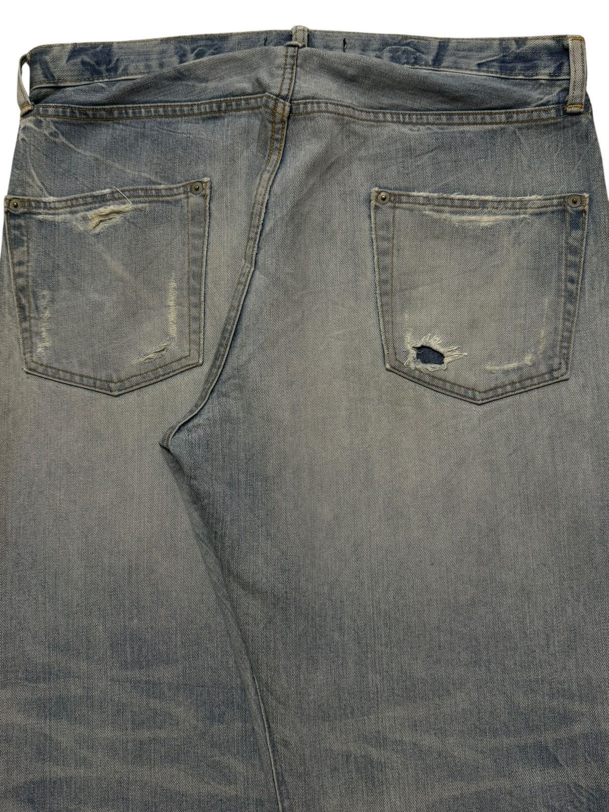 Kapital Vintage 90s Japanese Honeycomb Bleached Distressed Wide Leg Size US 34 / EU 50 - 5 Thumbnail