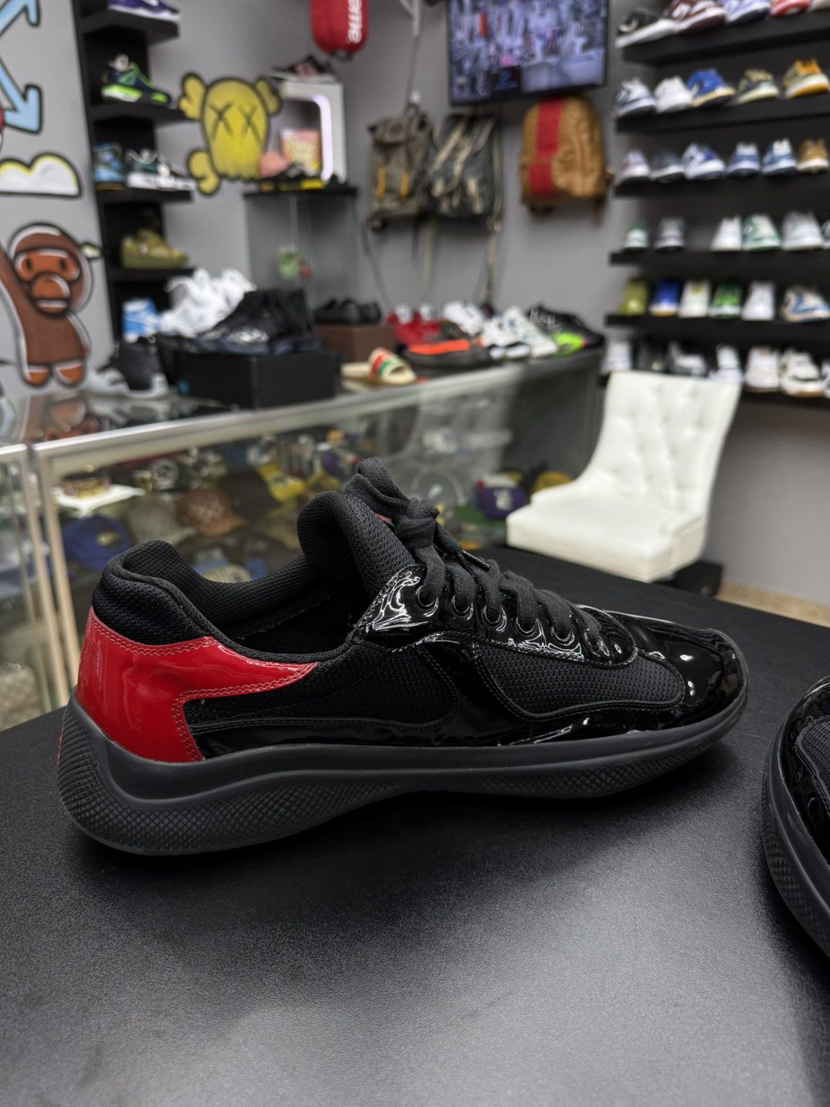 Prada Prada Americas Cup Sneaker Black Red Size 11 US 10 Prada Size US 11 / EU 44 - 17 Thumbnail