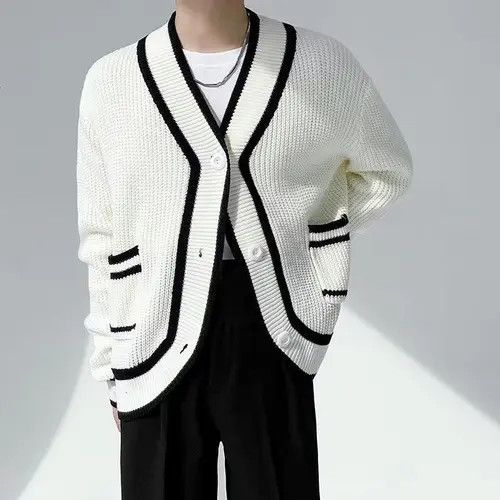 VIBE Patterned Knit V Neck Cardigan Sweater Size US M / EU 48-50 / 2 - 5 Thumbnail