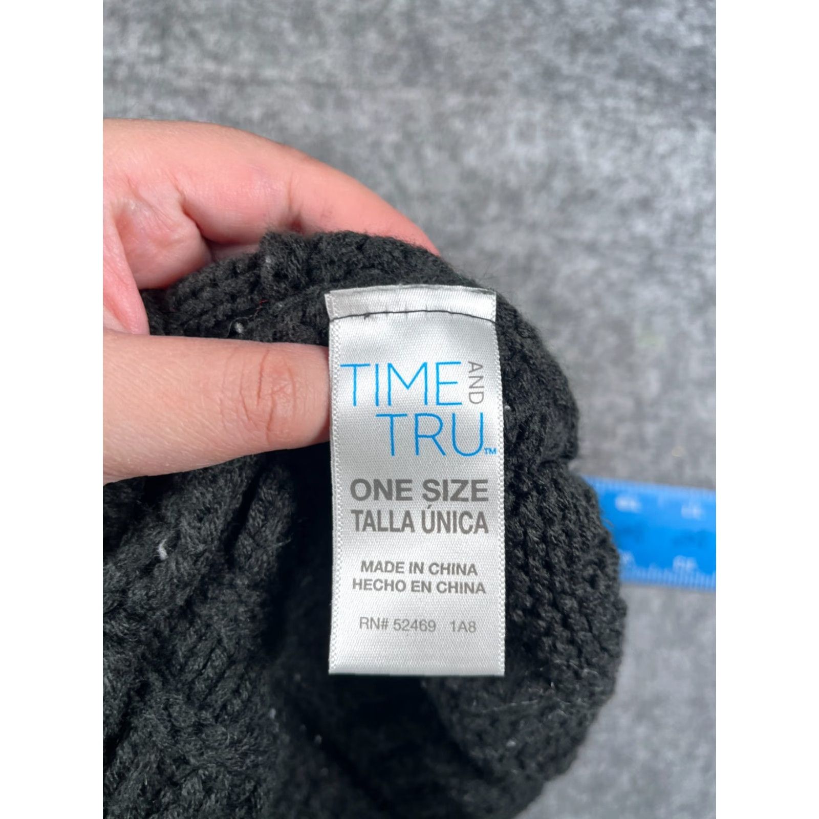 Vintage Time And Tru Beanie Time And Tru Hat Womens One Size Black Knit Polyester Beanie Winter Outdoor Ski Mens Womens Size ONE SIZE - 6 Thumbnail