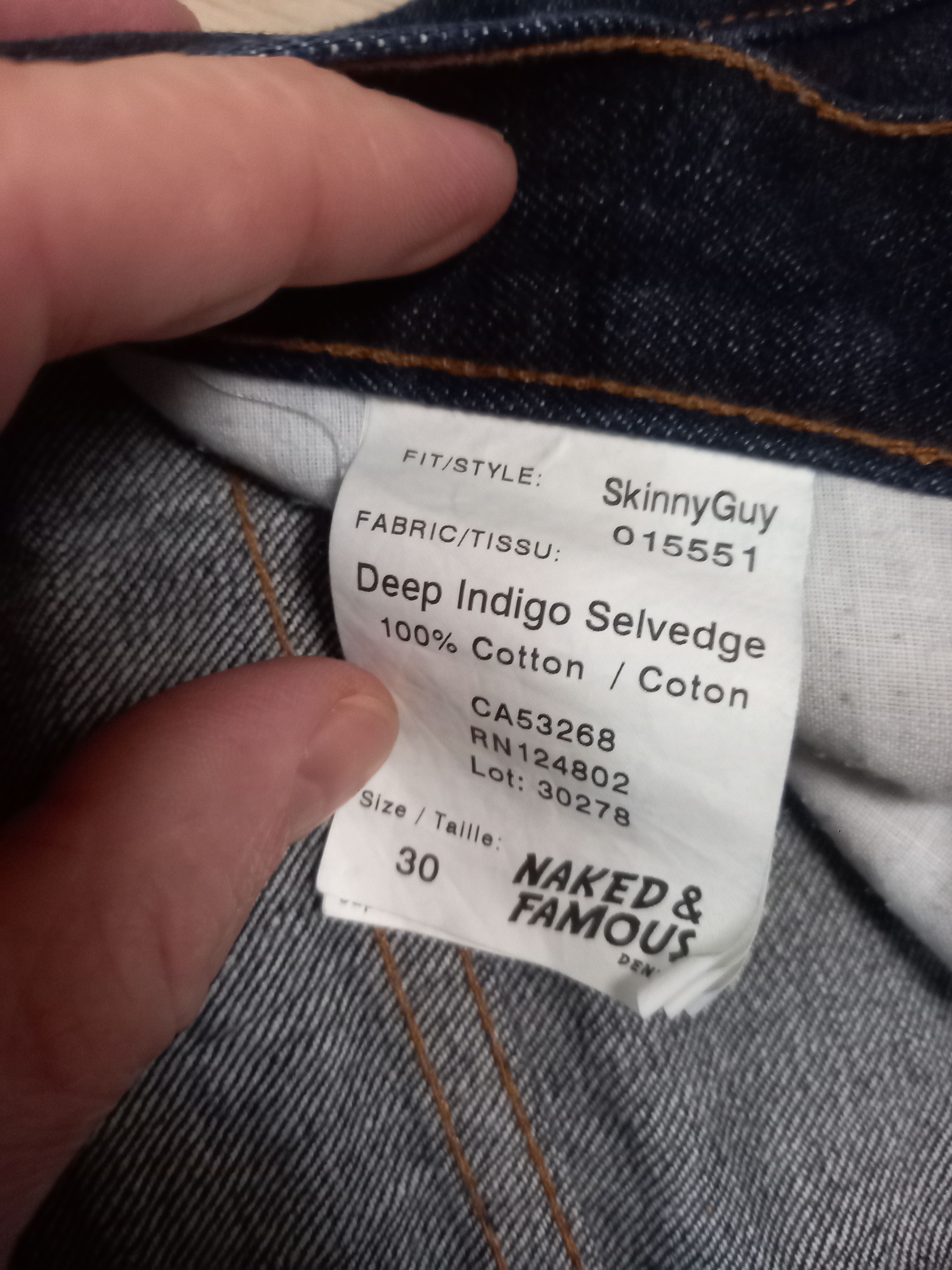 Naked & Famous Naked & Famous Skinny Guy Deep Indigo Selvedge - Sz 30 Size US 30 / EU 46 - 8 Thumbnail