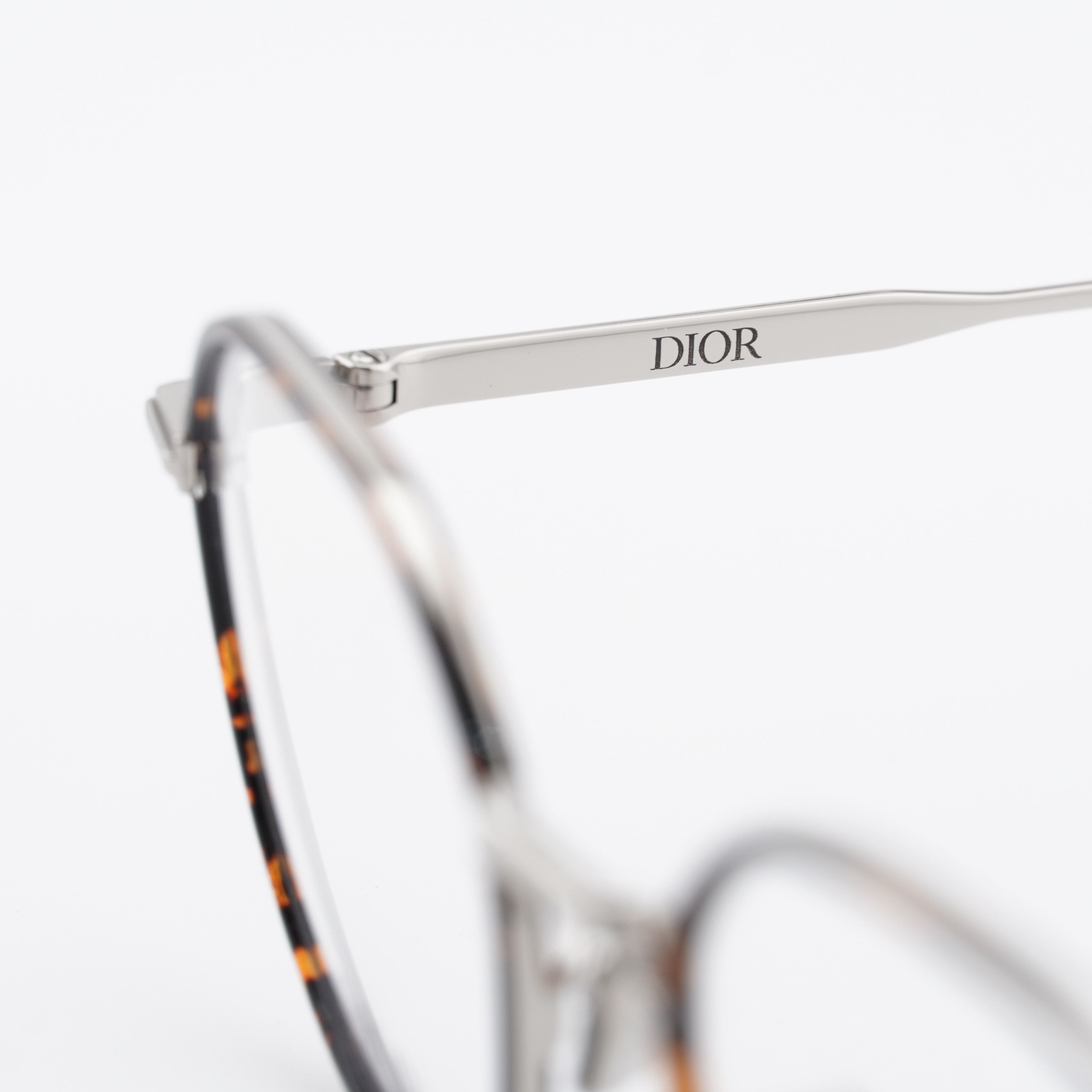 Dior Dior DIORBLACKSUITO R3U F500 Eyeglasses Silver 49mm Round Size ONE SIZE - 3 Thumbnail