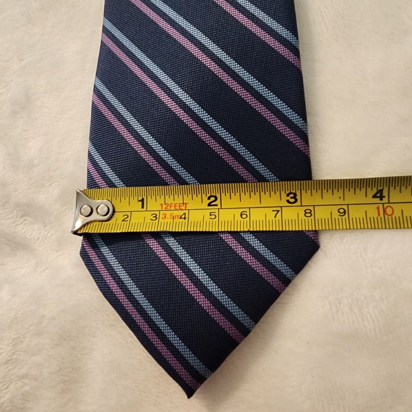 Lands' End Lands' End Tie Blue and Purple Striped Classic Style Necktie Size ONE SIZE - 4 Thumbnail