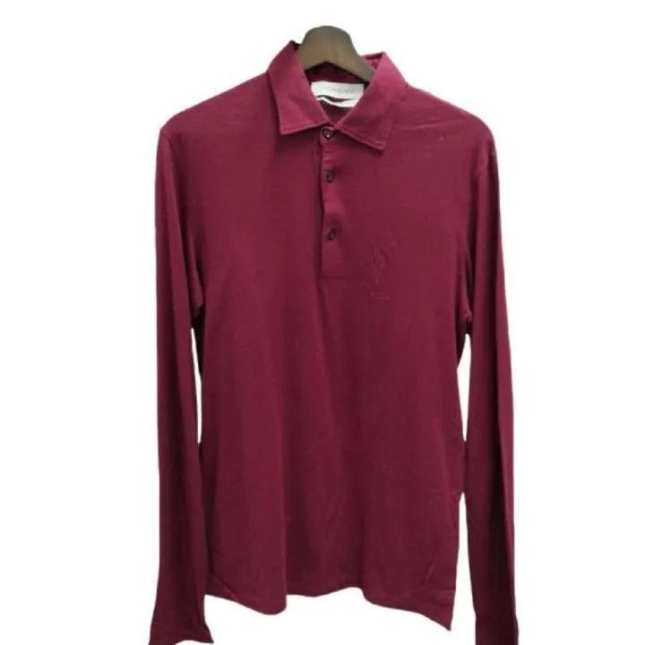 Saint Laurent Paris Saint Laurent Long Sleeve Red Polo Shirt-2507 Size US M / EU 48-50 / 2 - 7 Thumbnail