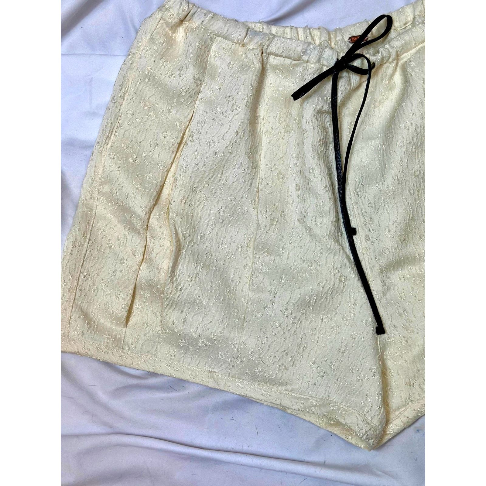 Free People Free People Pearl Satin Shorts Drawstring Waist Tofu L Size 33" - 11 Thumbnail