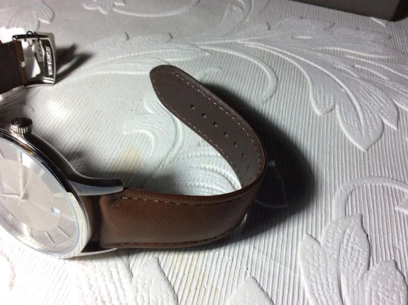 Emporio Armani Emporio Armani men's Silver dial brown leather strap watch Size ONE SIZE - 5 Thumbnail