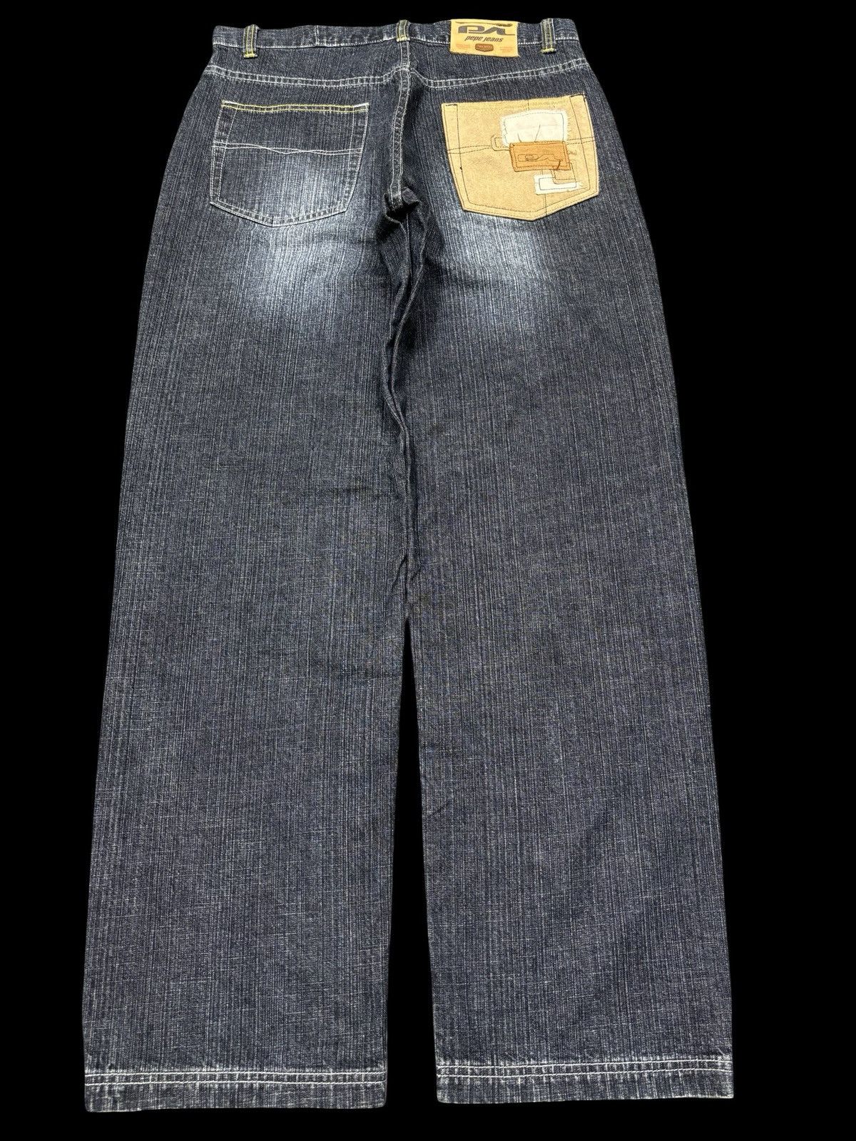 Japanese Brand 💥Baggy Patchwork💥Sick Rapper Pepe Patchwork Denim F687 Size US 35 - 2 Thumbnail
