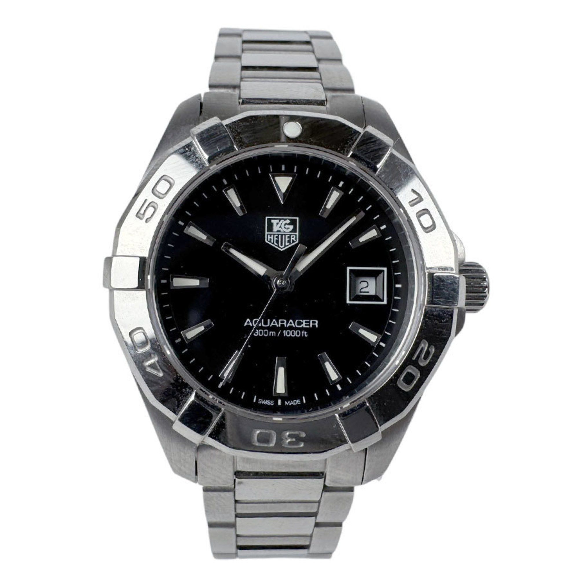 Tag Heuer Aquaracer Watch Stainless Steel Silver X Black Men's Women's Quartz U0028