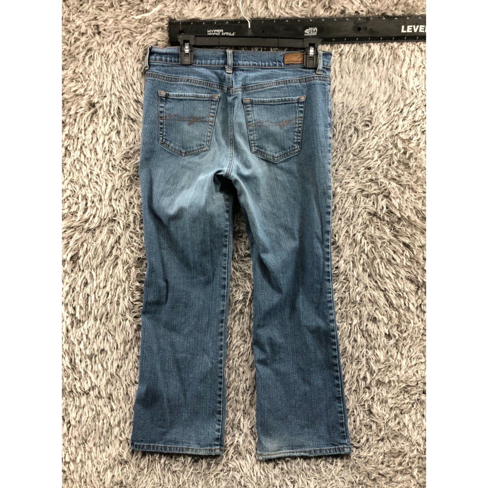 Vintage New York & Company Jeans Petite Womens Size 10P Medium Wash Blue Denim 5-Pocket Regular Fit Straight Zipper Button NY&C Size 32" / US 10 / IT 46 - 5 Thumbnail