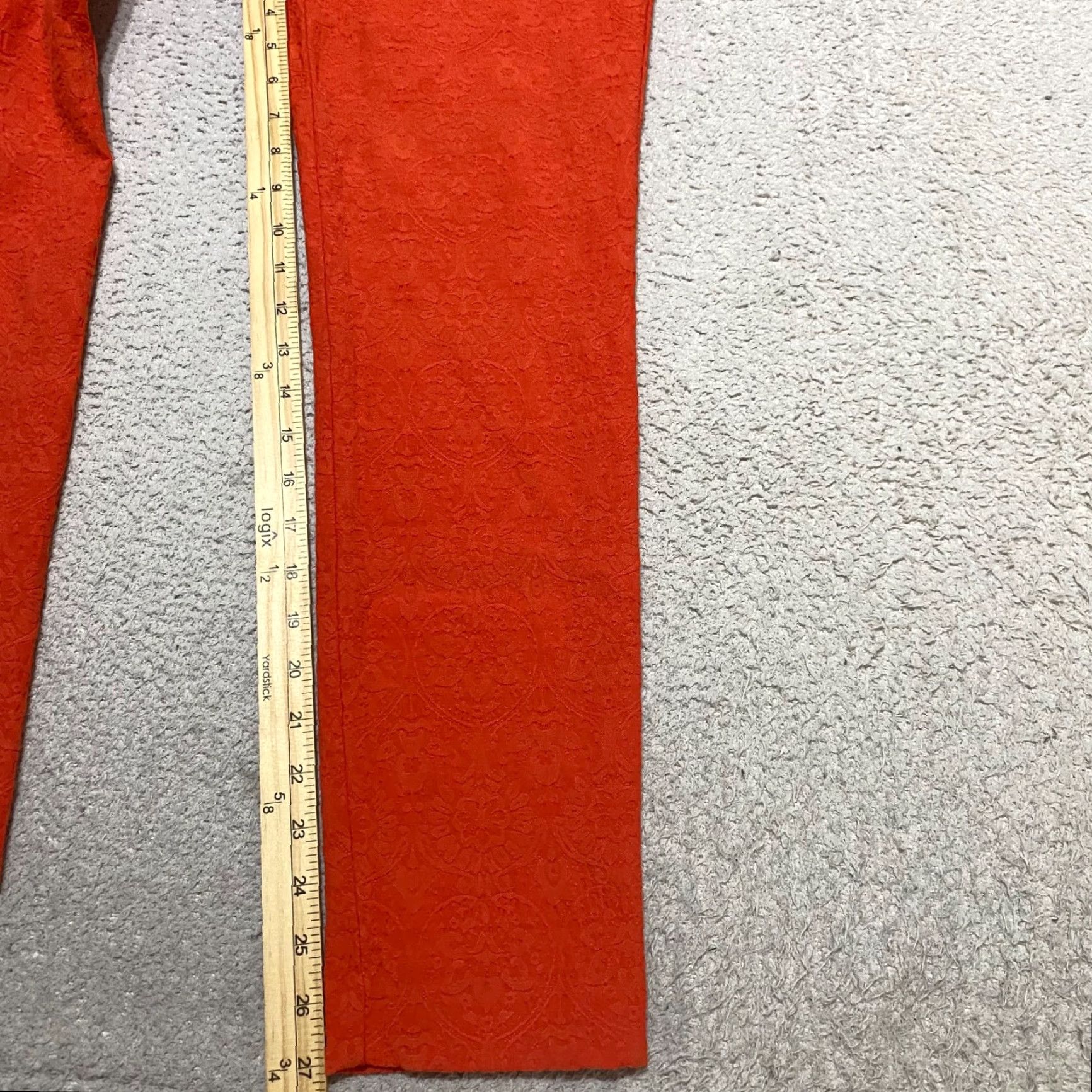 Old Navy VINTAGE Old Navy Womens 6 Dress Pants Orange Jacquard Geometric Mid Rise Business Casual Size 28" / US 6 / IT 42 - 5 Thumbnail