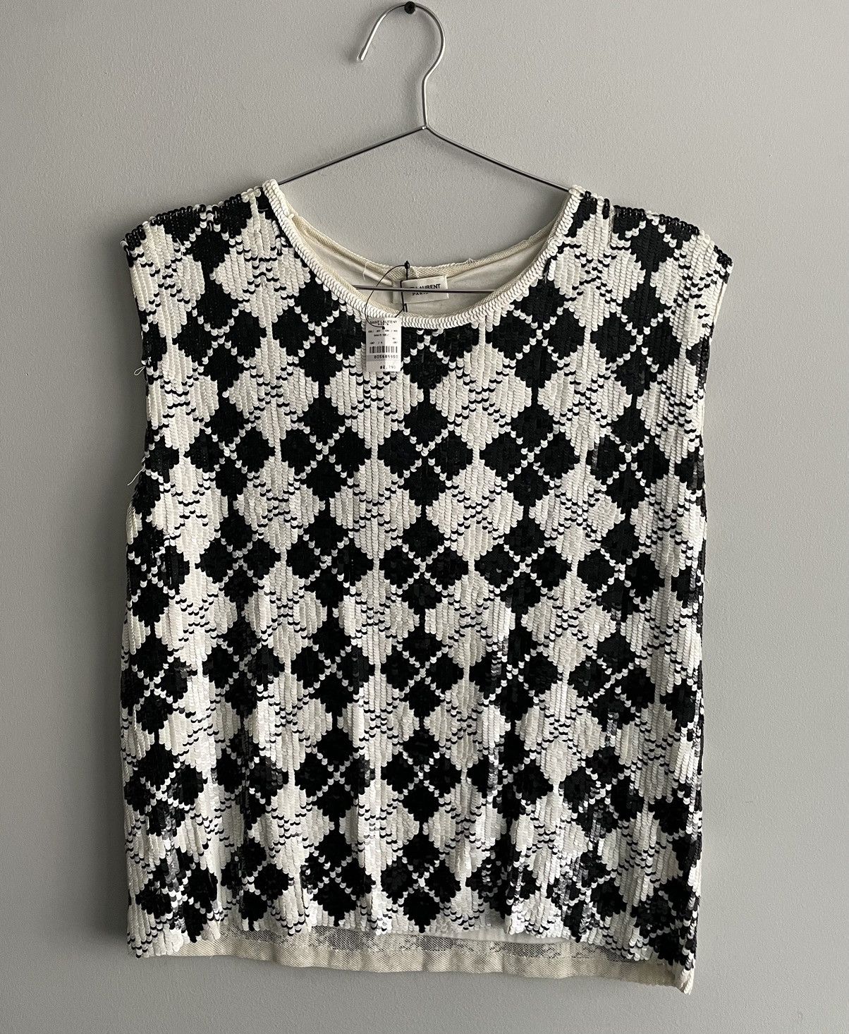 Hedi Slimane × Saint Laurent Paris SS14 Sequin Argyle Tank Size US M / EU 48-50 / 2 - 1 Thumbnail