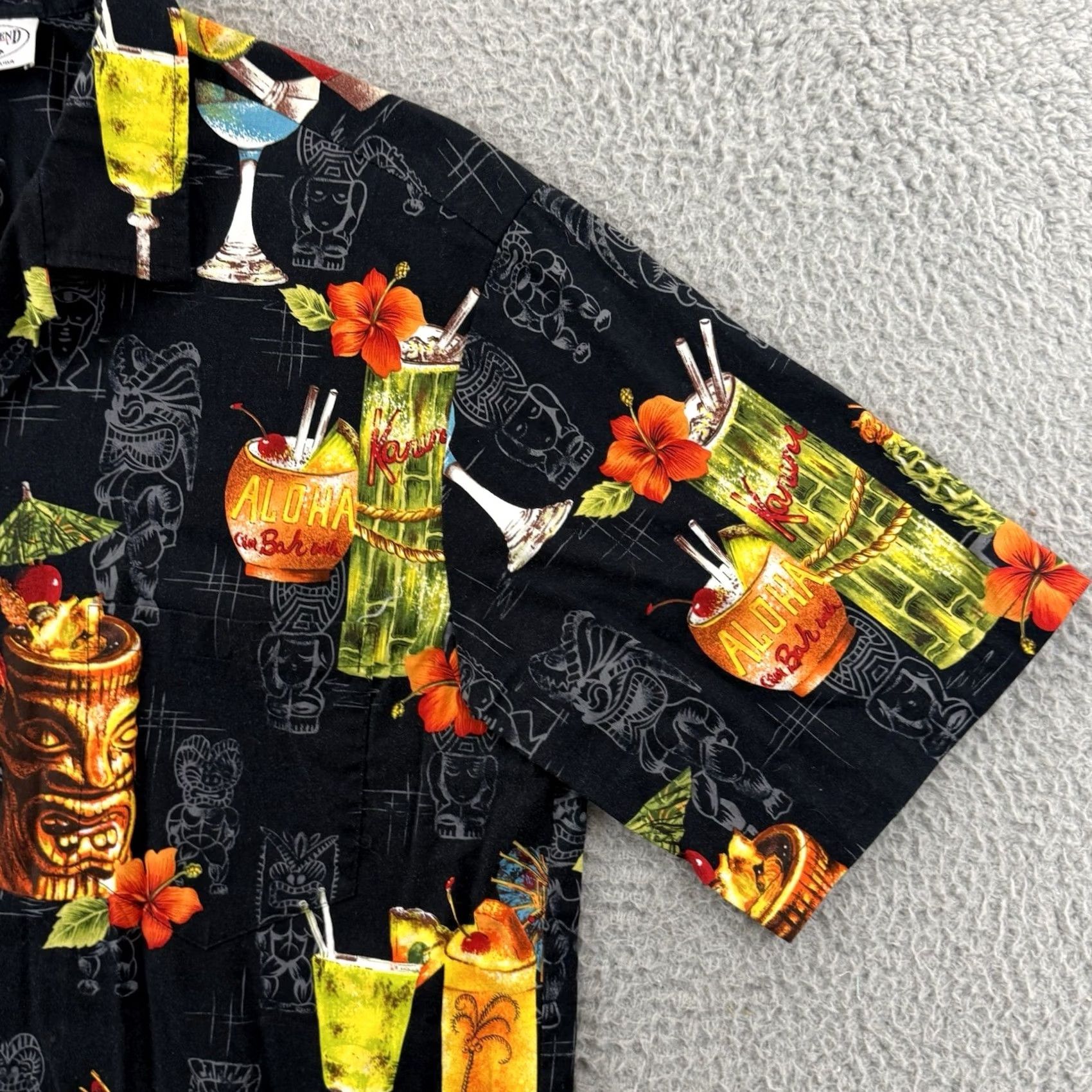 Vintage VINTAGE Pacific Legend Hawaiian Shirt XL Black 90s Tiki Cocktail Button Up Mens Size US XL / EU 56 / 4 - 5 Thumbnail