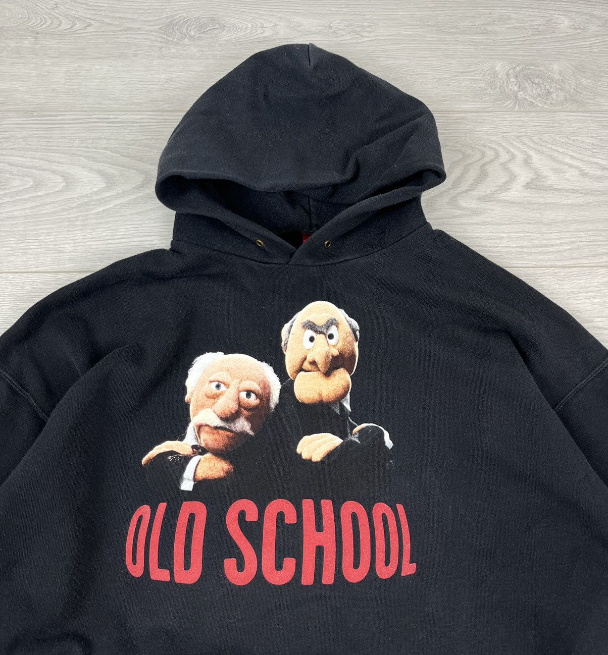 Vintage “Old School” Vintage Humor Streetwear Black Baggy Hoodie Size US XL / EU 56 / 4 - 3 Thumbnail