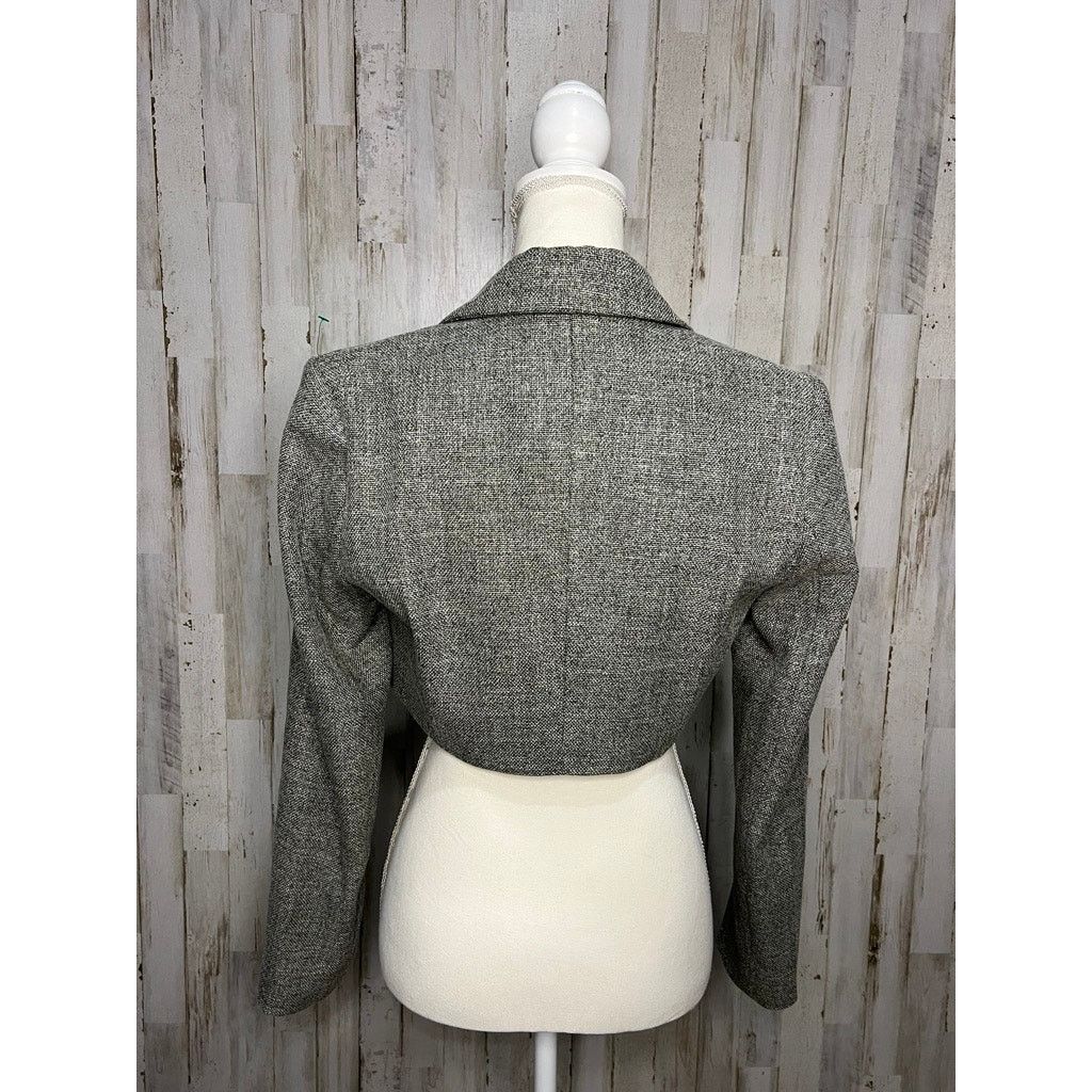 House of Harlow House of Harlow 1960 Women's XS Gray Cropped Tweed Jacket Size XS / US 0-2 / IT 36-38 - 3 Thumbnail