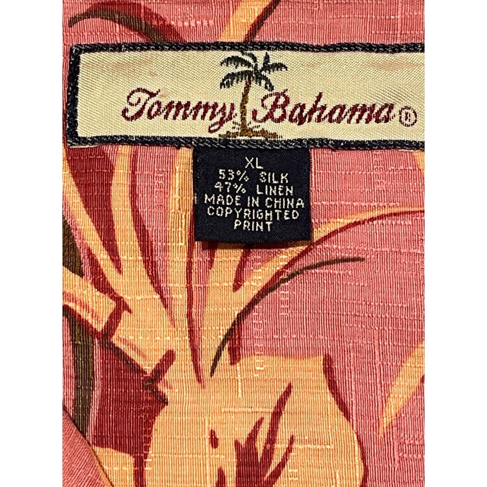 Tommy Bahama Tommy Bahama Shirt Mens Pink Floral Hawaiian Silk Linen Button-Up XL Short Sleeve Collared Pocket Easy Care Size US XL / EU 56 / 4 - 6 Thumbnail
