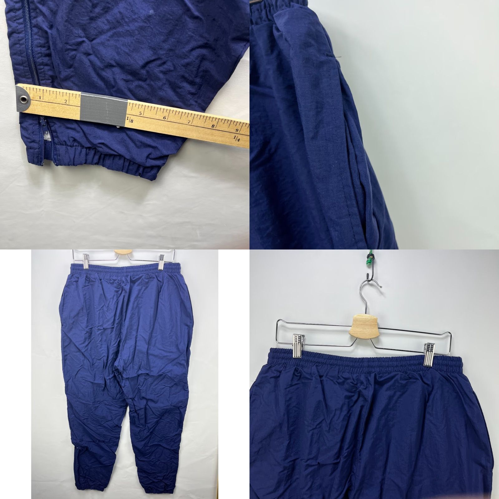 Asics VINTAGE ASICS Track Pants Men L Blue 90s Windbreaker Swishy Running Loose Drawstring Pants Size US 33 - 8 Thumbnail