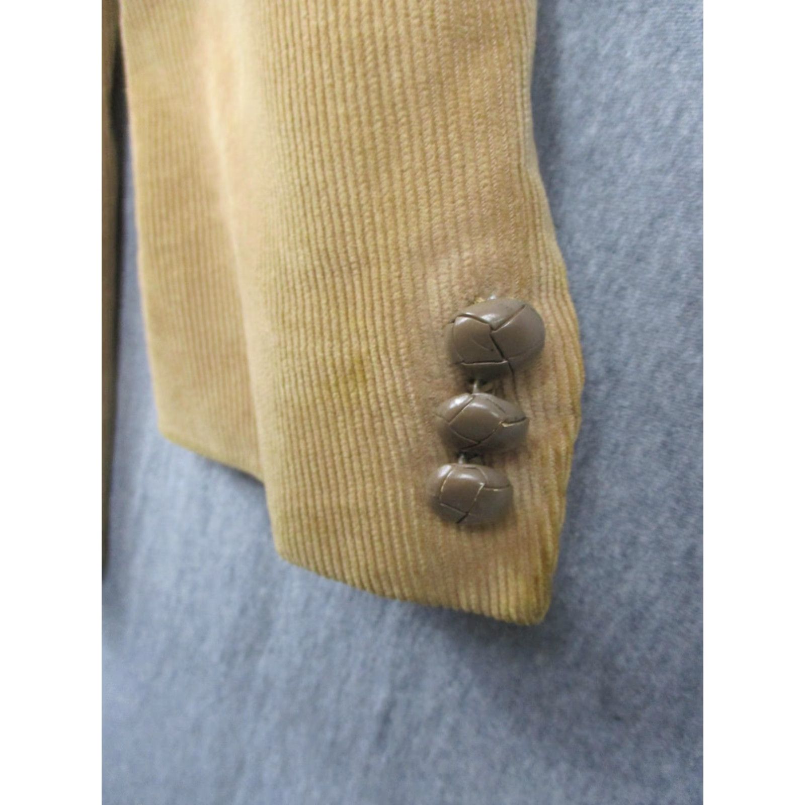 Vintage VINTAGE CCC Western Wear Blazer Mens Large Corduroy Tan Elbow Patches 90s Jacket With Pockets Size 46R - 2 Thumbnail
