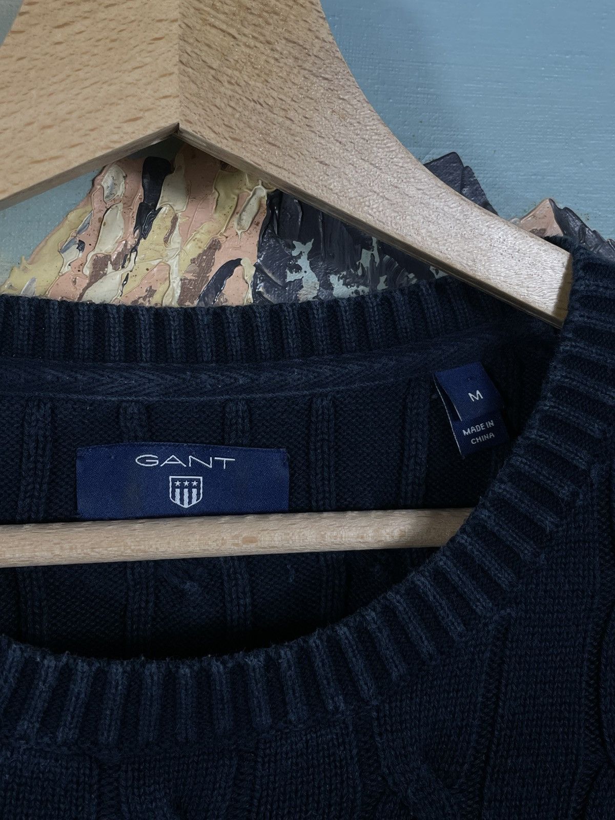 Gant Gant Navy Knitted Jumper Pull Premium Luxury Braid Knitwear Size US M / EU 48-50 / 2 - 6 Thumbnail