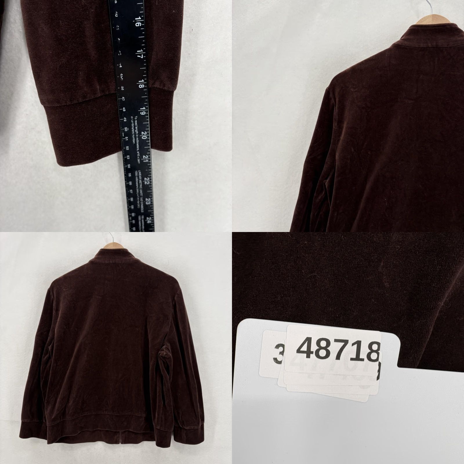 St. John St. John Sport Jacket Womens L Brown Velour Full Zip Embroidered Crest Logo Pockets Zip Collar Casual Size L / US 10 / IT 46 - 8 Thumbnail