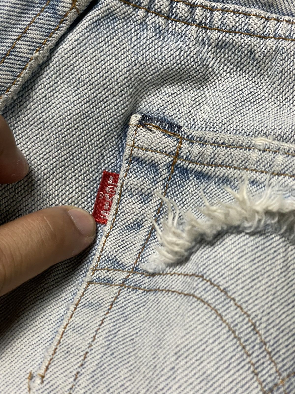 Japanese Brand × Levi's × Vintage Vintage LEVIS Straight Cut Denim Ripped Jeans (132) Size US 28 / EU 44 - 8 Thumbnail