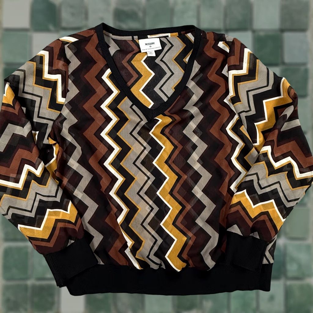 Missoni VINTAGE Missoni Sweater Womens XL Chevron Long Sleeve Target 20th Anniversary Pullover Size XL / US 12-14 / IT 48-50 - 1 Thumbnail