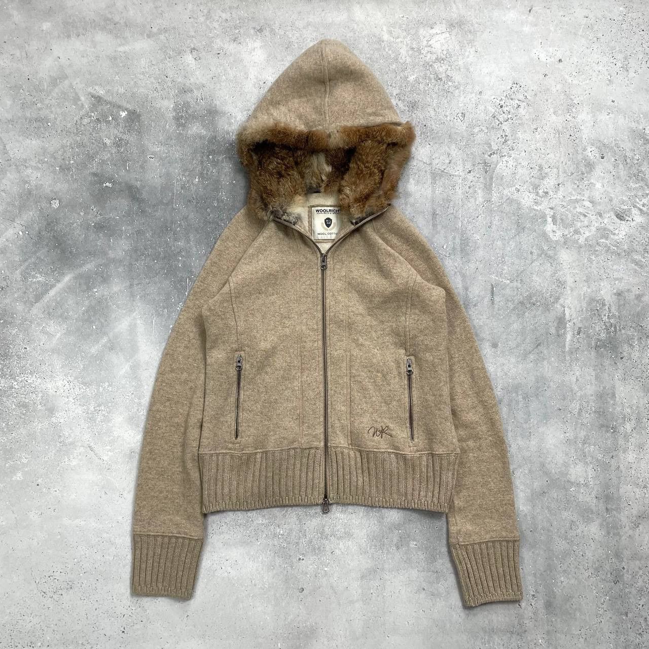 Woolrich Woolen Mills Woolrich Wool Cotton Fur Full-Zip Hoodie Women’s Beige M Size M / US 6-8 / IT 42-44 - 1 Thumbnail