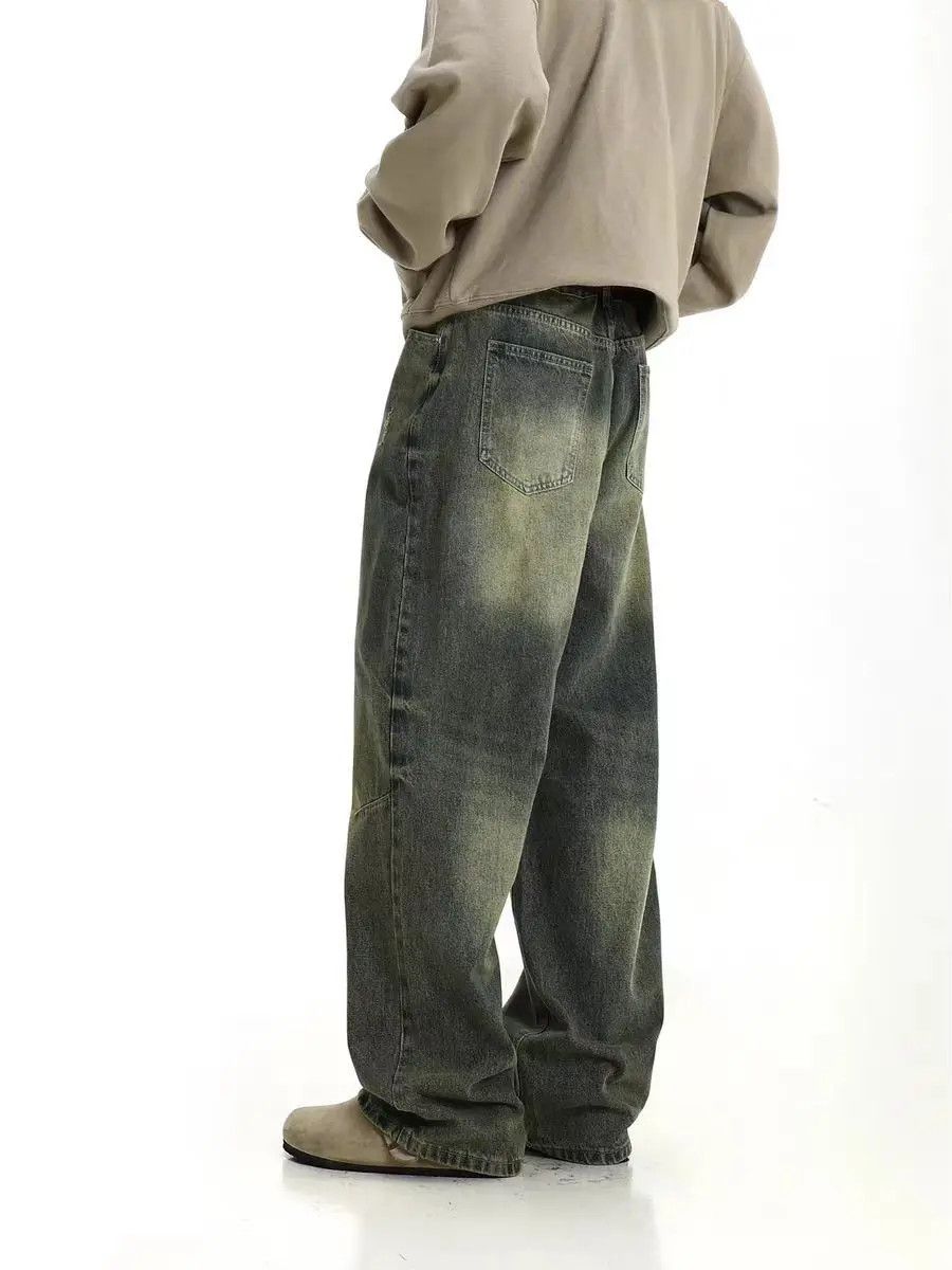 Japanese Brand × Jean Vintage yellow clay-dyed street hip-hop jeans Size US 32 / EU 48 - 1 Thumbnail