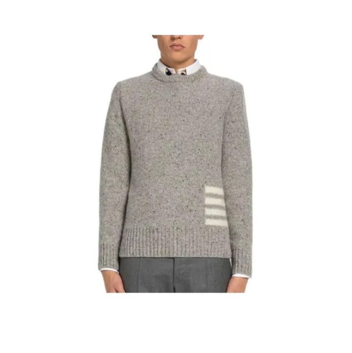 Thom Browne Thom Browne Gray Wool Crewneck Sweater Size US M / EU 48-50 / 2 - 1 Thumbnail